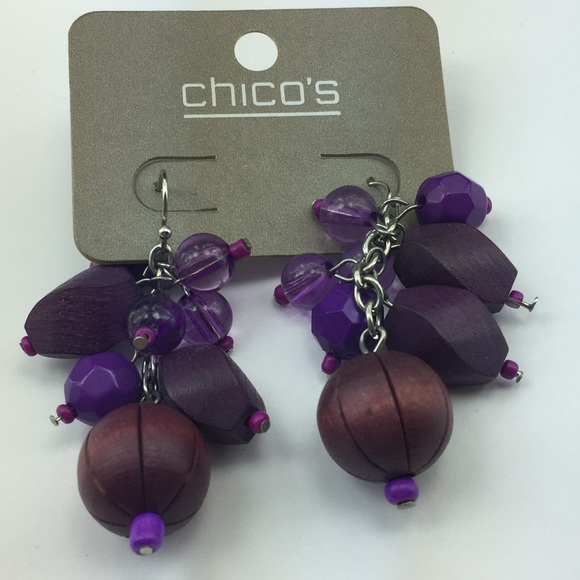 Chico's Jewelry - CHICO'S MODERN ESTATE PURPLE BEADED EARRINGS